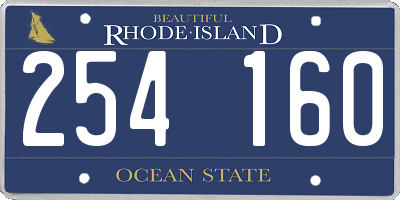 RI license plate 254160