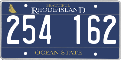 RI license plate 254162