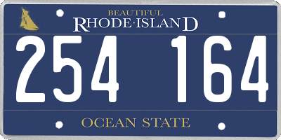 RI license plate 254164