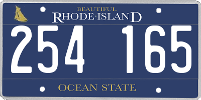 RI license plate 254165