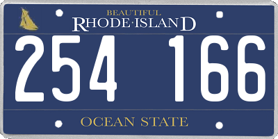 RI license plate 254166