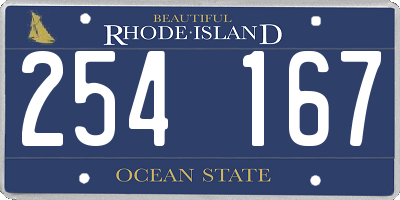 RI license plate 254167