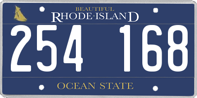 RI license plate 254168