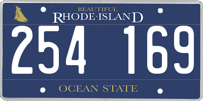 RI license plate 254169