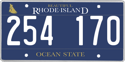 RI license plate 254170