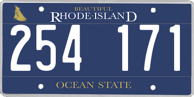 RI license plate 254171