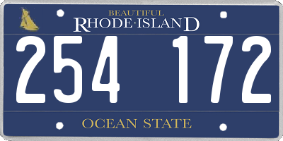 RI license plate 254172