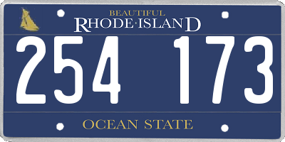 RI license plate 254173
