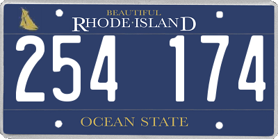 RI license plate 254174