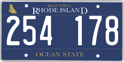 RI license plate 254178