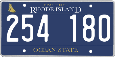 RI license plate 254180