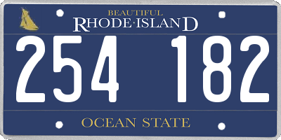RI license plate 254182