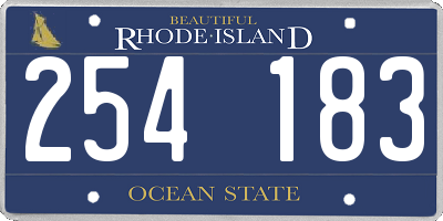 RI license plate 254183