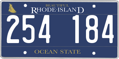RI license plate 254184