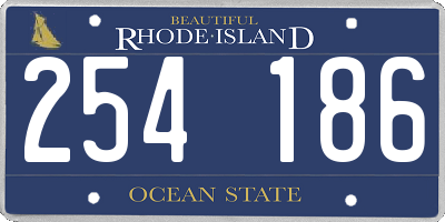 RI license plate 254186