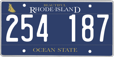 RI license plate 254187
