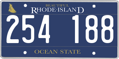 RI license plate 254188