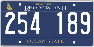 RI license plate 254189