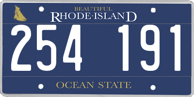 RI license plate 254191