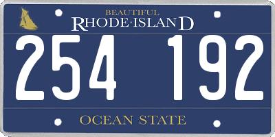 RI license plate 254192