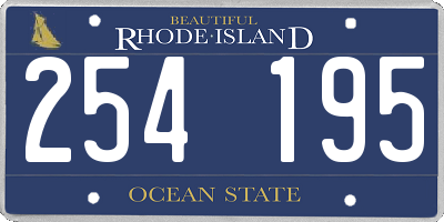 RI license plate 254195