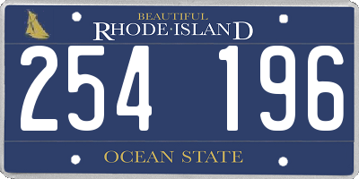 RI license plate 254196
