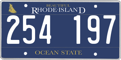 RI license plate 254197