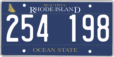 RI license plate 254198