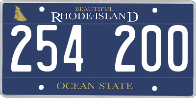 RI license plate 254200