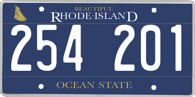 RI license plate 254201