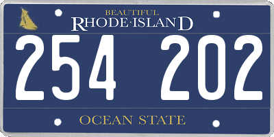 RI license plate 254202