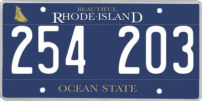 RI license plate 254203