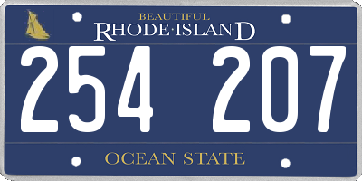 RI license plate 254207