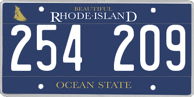 RI license plate 254209