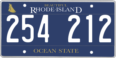 RI license plate 254212