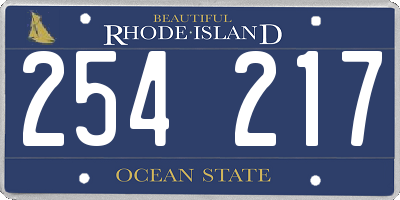 RI license plate 254217