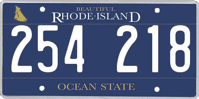 RI license plate 254218