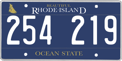 RI license plate 254219
