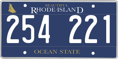 RI license plate 254221
