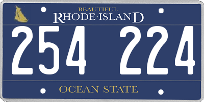 RI license plate 254224