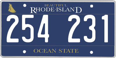 RI license plate 254231