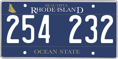 RI license plate 254232