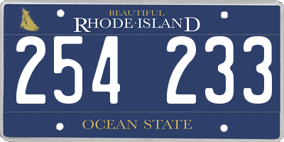 RI license plate 254233
