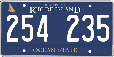 RI license plate 254235