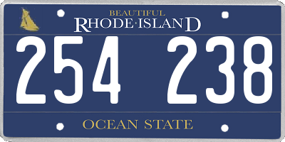RI license plate 254238