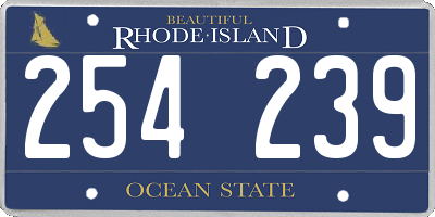RI license plate 254239