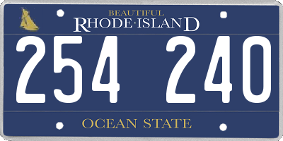 RI license plate 254240
