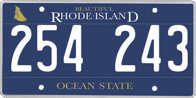 RI license plate 254243