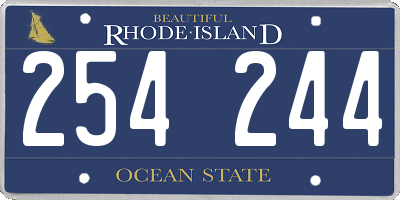 RI license plate 254244
