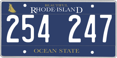 RI license plate 254247